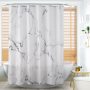 Modern plaid pattern bathroomWhite Thick Checks Waterproof Mildew-Proof Partition Curtain PEVA Shower Curtain for Free Hanging