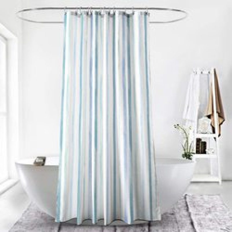 Modern plaid pattern bathroomWhite Thick Checks Waterproof Mildew-Proof Partition Curtain PEVA Shower Curtain for Free Hanging