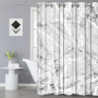 Hign Quality Hookless Modern Marble Pattern 100%Polyester Shower Curtain, Waterproof 3D Digital Printing Bathroom Hotel Curtain/