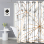 Hign Quality Hookless Modern Marble Pattern 100%Polyester Shower Curtain, Waterproof 3D Digital Printing Bathroom Hotel Curtain/