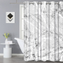 Hign Quality Hookless Modern Marble Pattern 100%Polyester Shower Curtain, Waterproof 3D Digital Printing Bathroom Hotel Curtain/