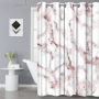 Hign Quality Hookless Modern Marble Pattern 100%Polyester Shower Curtain, Waterproof 3D Digital Printing Bathroom Hotel Curtain/