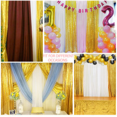 Amazon gold sequin curtain background finished product, wedding halloween party decoration photography live photo curtain/