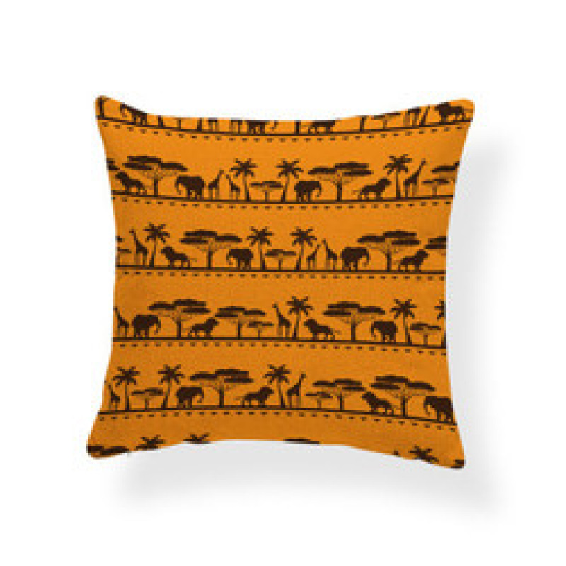 45*45 Polyester Ethnic Style Abstract Geometric Digital Print Cushion Cover, Ethnic Totem Sofa Office Chair Room Cushion Cover/