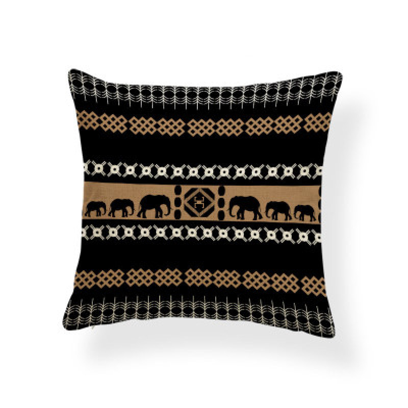 45*45 Polyester Ethnic Style Abstract Geometric Digital Print Cushion Cover, Ethnic Totem Sofa Office Chair Room Cushion Cover/