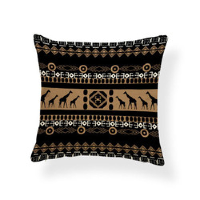 45*45 Polyester Ethnic Style Abstract Geometric Digital Print Cushion Cover, Ethnic Totem Sofa Office Chair Room Cushion Cover/