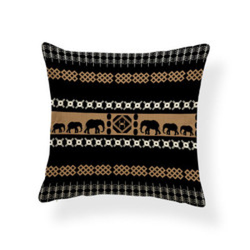 45*45 Polyester Ethnic Style Abstract Geometric Digital Print Cushion Cover, Ethnic Totem Sofa Office Chair Room Cushion Cover/