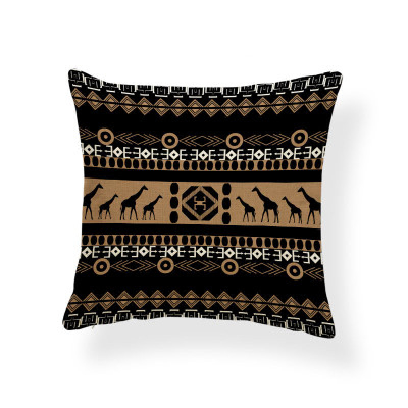 45*45 Polyester Ethnic Style Abstract Geometric Digital Print Cushion Cover, Ethnic Totem Sofa Office Chair Room Cushion Cover/