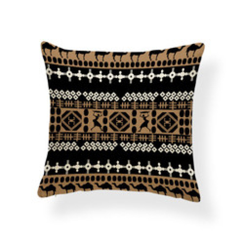 45*45 Polyester Ethnic Style Abstract Geometric Digital Print Cushion Cover, Ethnic Totem Sofa Office Chair Room Cushion Cover/