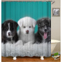 Polyester/Cotton Blend Fabric Shower Curtain Waffle Weave Rustproof Metal Grommets Bathroom Showers