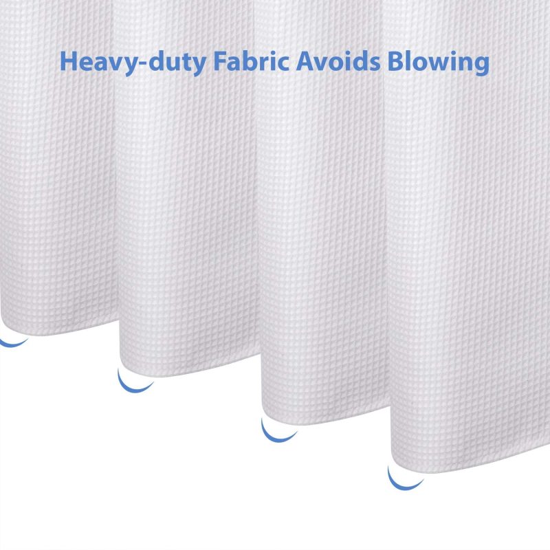 Heavy Duty Fabric Shower Curtains With Waffle Weave Hotel Quality Bathroom Shower Curtains/