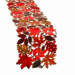 Wholesale Large Embroidered Leaves winter table runner for Thanksgiving Fall or Autumn Harvest Decorations Decoration
