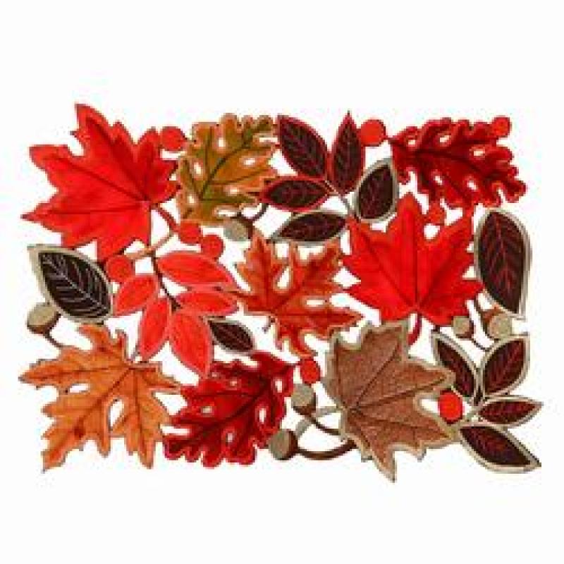 추수 감사절 가을 또는 가을 수확 장식 장식을위한 도매 큰 수 놓은 잎 겨울 테이블 러너