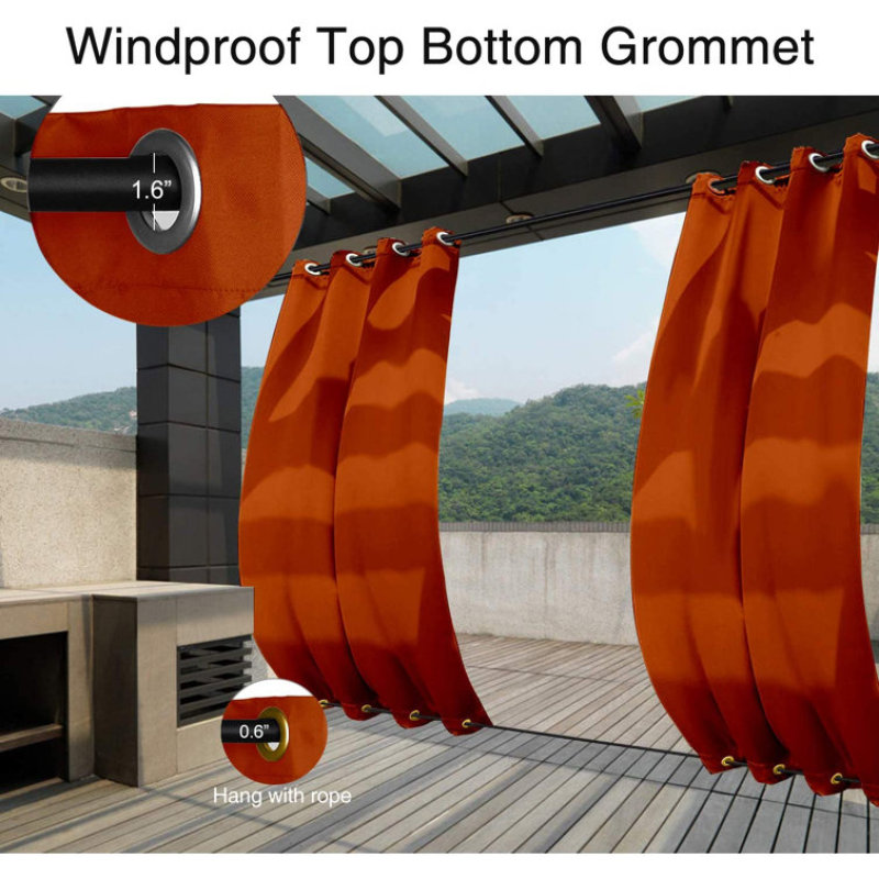 Grommet top and bottom rod pocket outdoor blackout curtain, Perfect for privacy decoration outdoor gazebo curtains #