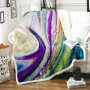 Custom Print Marble Design Super Soft Velvet Sherpa Throw Blanket, Eco Friendly Foldable Two Layer Baby Kids Sherpa Blanket/