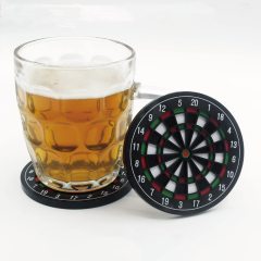 Hot Selling Newly Designed Set of 4 Dart Board Plastic Coasters for Bars Cafes Home Party Office Gift for Birthday