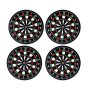 Hot Selling Newly Designed Set of 4 Dart Board Plastic Coasters for Bars Cafes Home Party Office Gift for Birthday