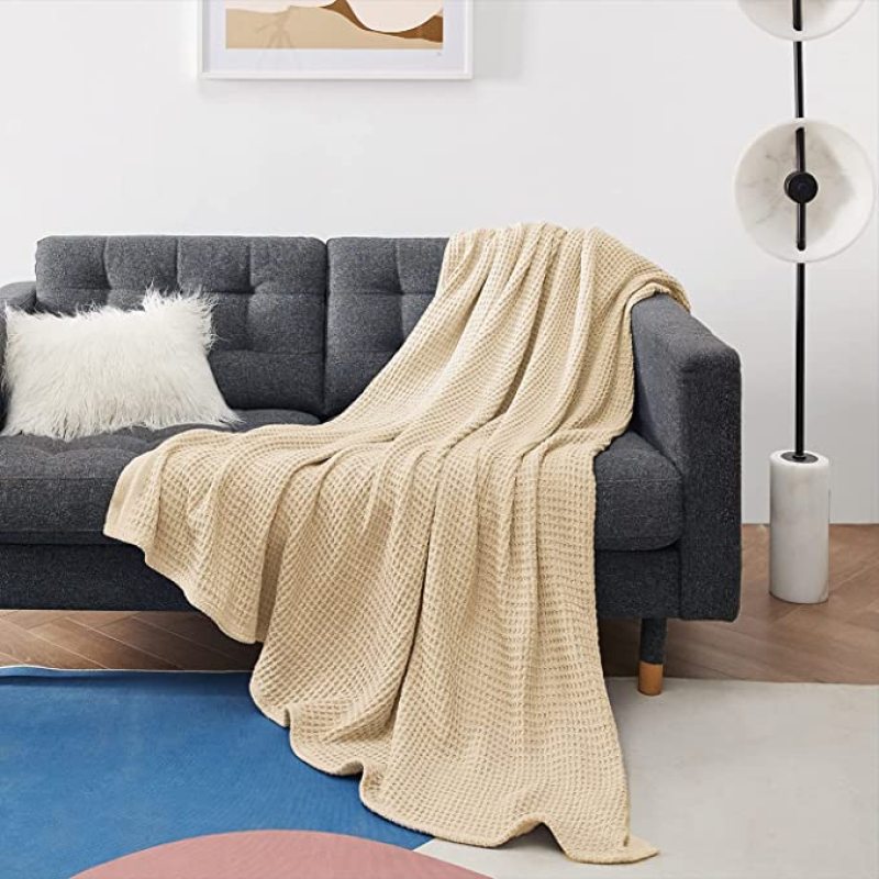 Waffle Muslin Summer Bedspreads Lace Gray Pink Blankets Soft Warm Plaid Throw Blanket Large