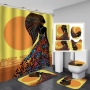 African Women Bathroom Shower Curtain Sets, Black Girl Magic Shower Curtain Set