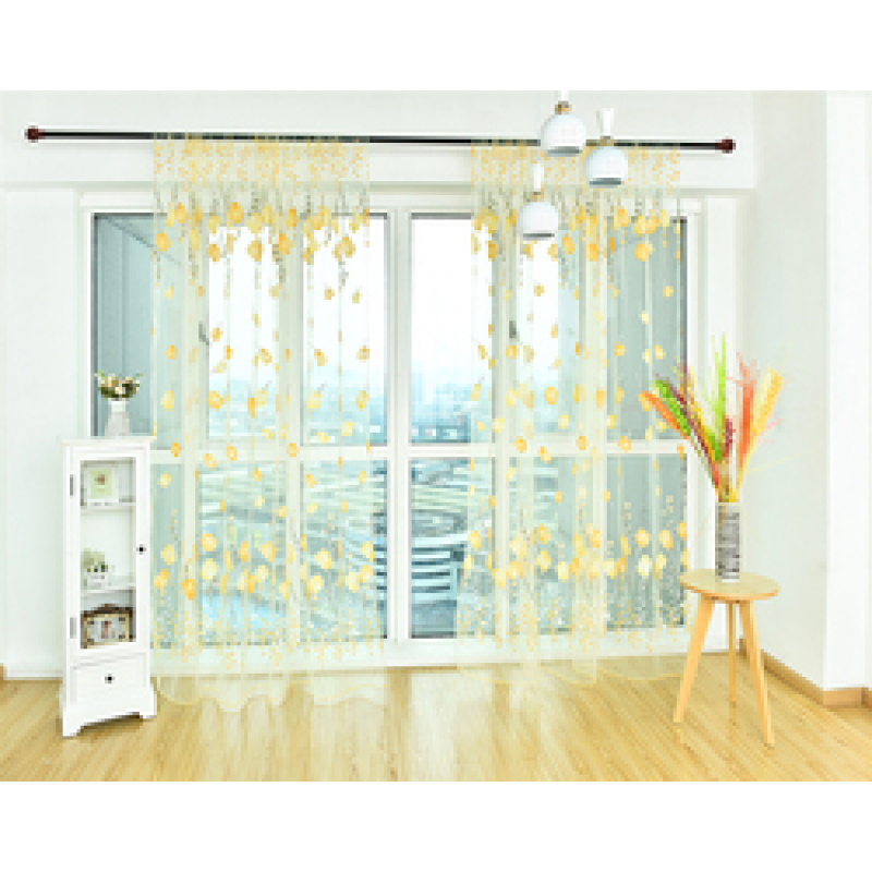 Home Decor Flower Printed European Sheer Curtains, Decoracion Para El Hogar Tulle Curtain Fabric/