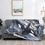 Dolphin Orcas Belugas Narwhals Blanket Coral Fleece Plush Winter Sea Super Soft Throw Blankets for Home Bedroom Bedding Throws/