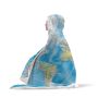Custom Digital Printed Blanket,Wearable Coral Fleece Fabric World Map Hooded Blanket For Spring Autumn And Winter#