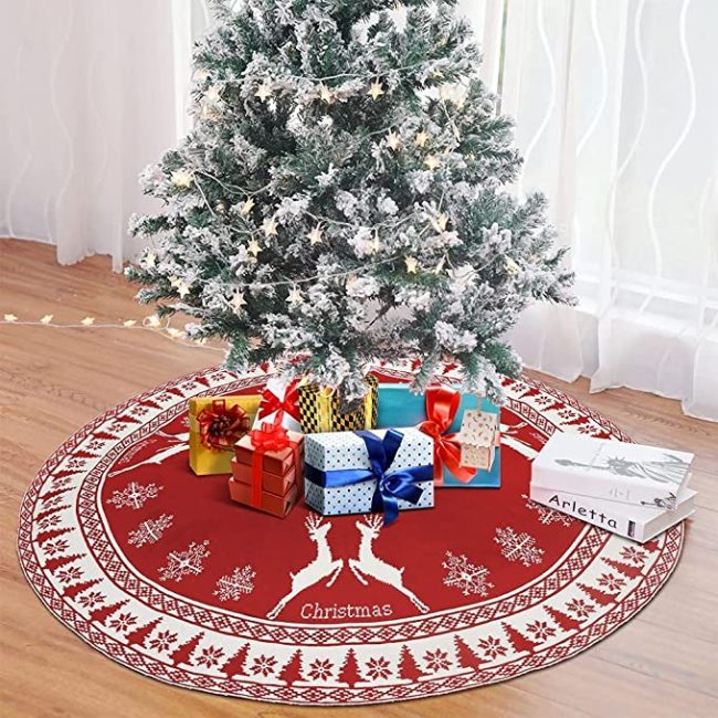 2022 New Christmas Tree Skirt Carpet Non-woven Fabric Christmas Tree Bottom Cover Mat Home New Year Navidad Party Ornaments