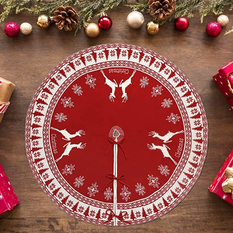 2022 New Christmas Tree Skirt Carpet Non-woven Fabric Christmas Tree Bottom Cover Mat Home New Year Navidad Party Ornaments