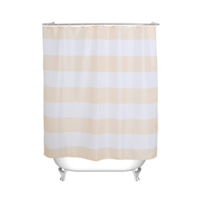 Hookless Shower Curtain with Snap On Rings with  No Liner Needed | Fast and Easy Installation