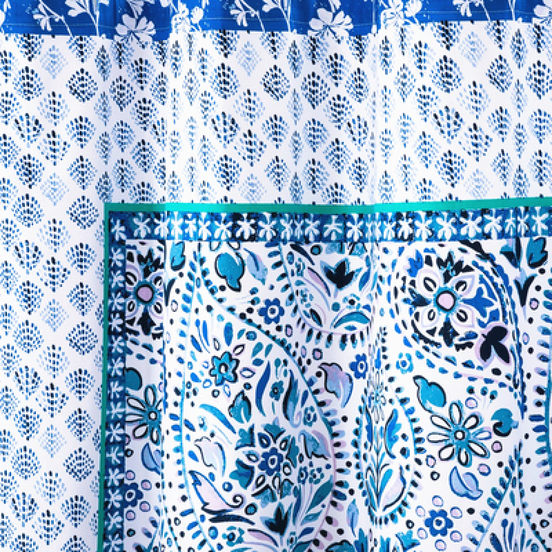 Cotton Blue Tie-dye Shower Curtain Waterproof Thickening Mildew Shower Curtain ,Nice Shower Curtain/