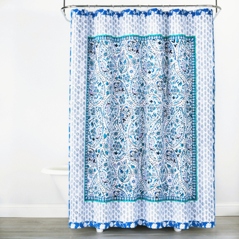 Cotton Blue Tie-dye Shower Curtain Waterproof Thickening Mildew Shower Curtain ,Nice Shower Curtain/