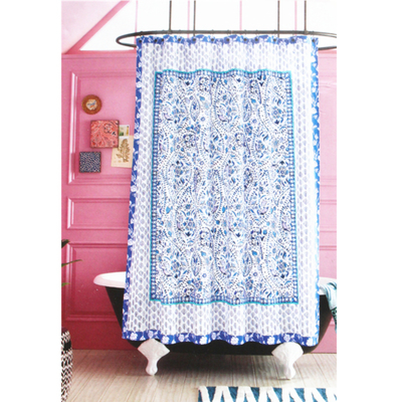 Cotton Blue Tie-dye Shower Curtain Waterproof Thickening Mildew Shower Curtain ,Nice Shower Curtain/
