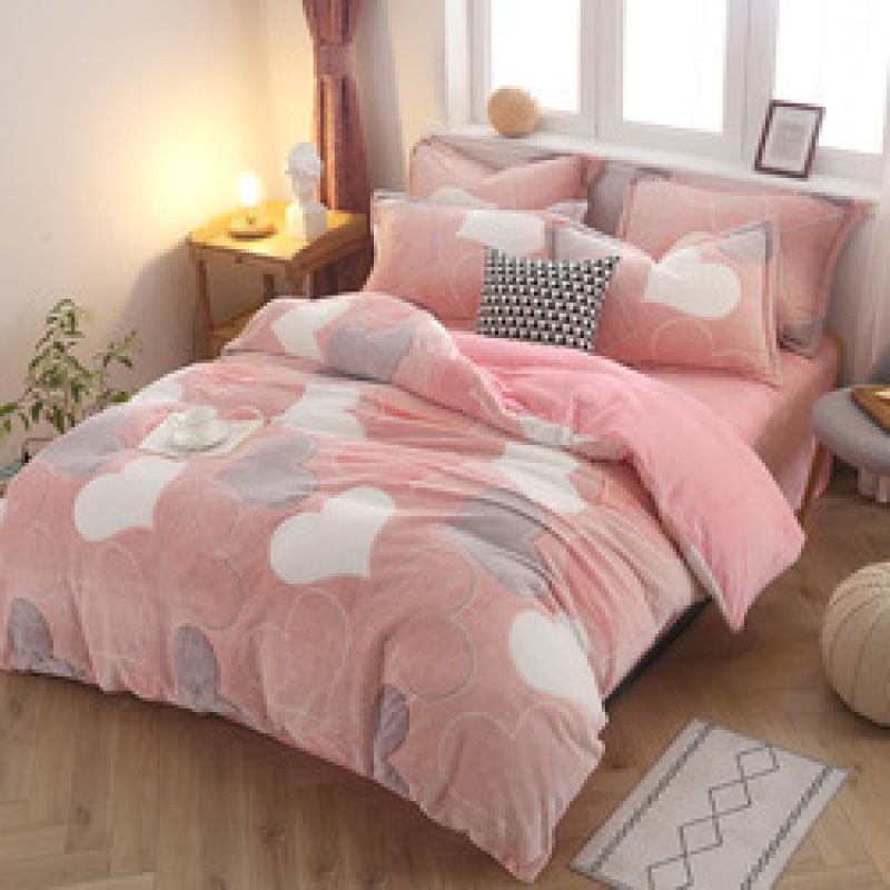 Home Coral Fleece Bedding Sets, Cheap Winter Bedding Set/