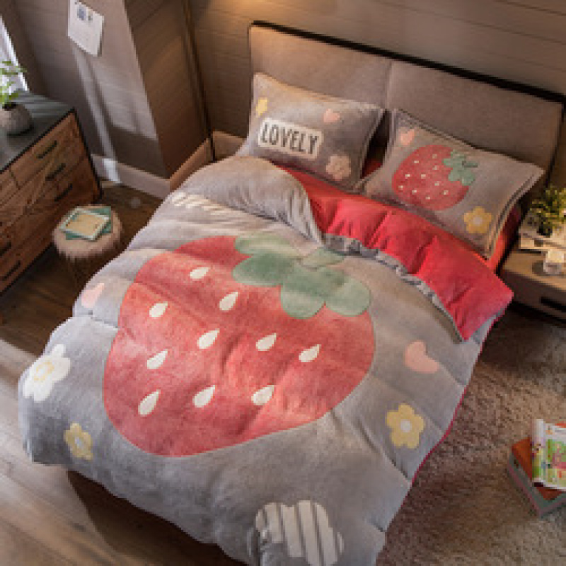 Home Coral Fleece Bedding Sets, Cheap Winter Bedding Set/