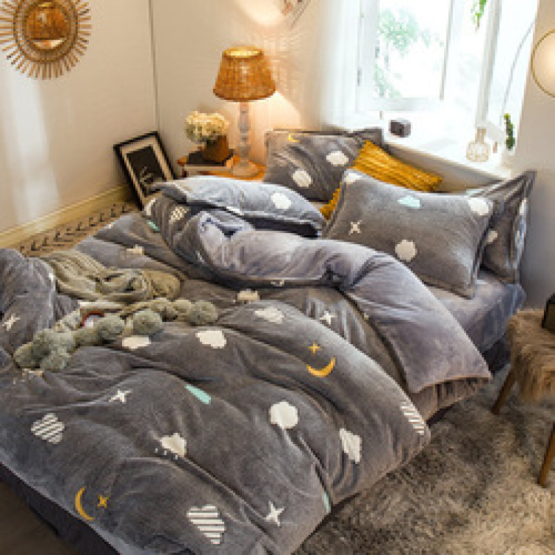 Home Coral Fleece Bedding Sets, Cheap Winter Bedding Set/
