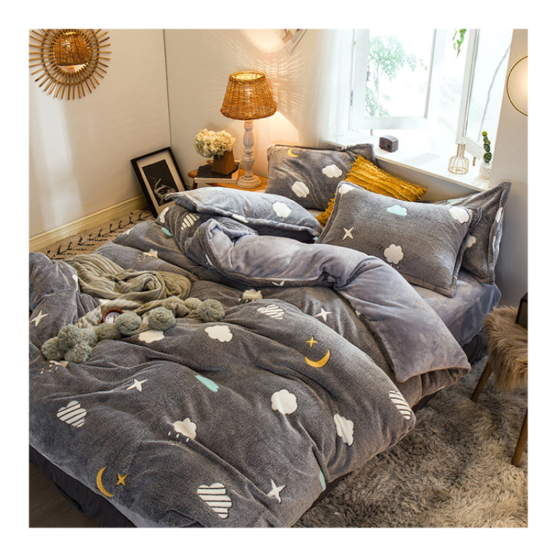 Home Coral Fleece Bedding Sets, Cheap Winter Bedding Set/