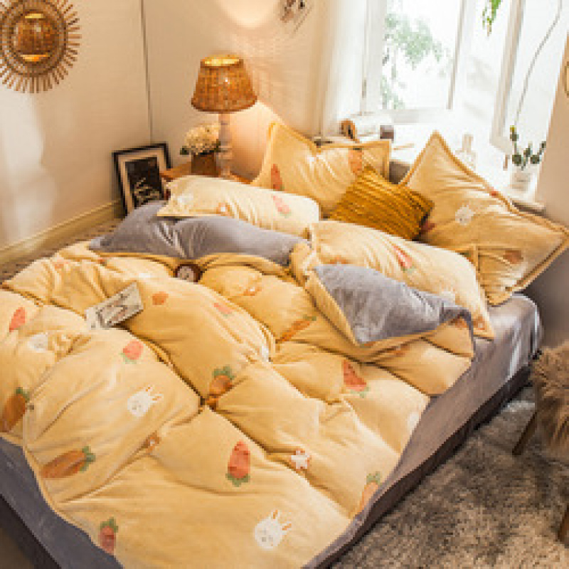 Home Coral Fleece Bedding Sets, Cheap Winter Bedding Set/