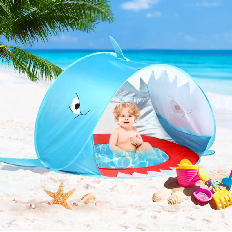 Baby Beach Tent Children Waterproof Pop Up sun Awning Tent UV-protecting Sunshelter with Pool Kid Outdoor Camping Sunshade Beach