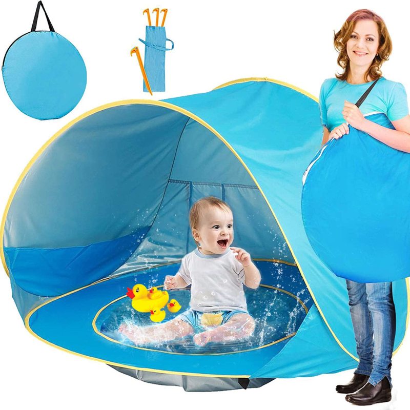 Baby Beach Tent Children Waterproof Pop Up sun Awning Tent UV-protecting Sunshelter with Pool Kid Outdoor Camping Sunshade Beach