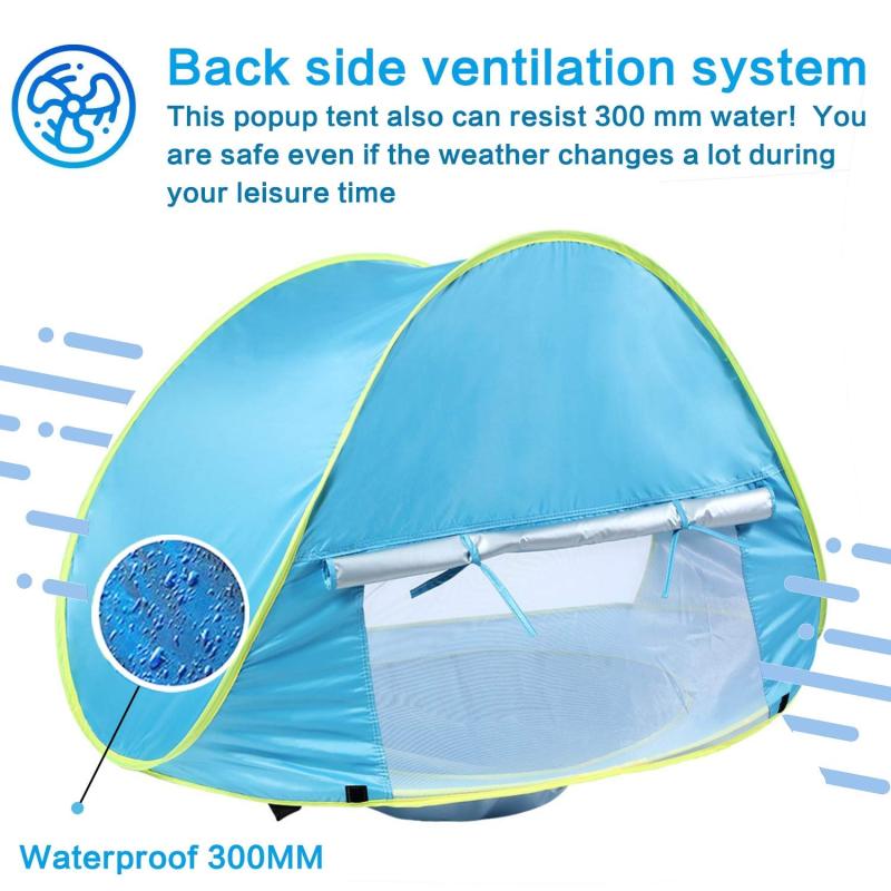 Baby Beach Tent Children Waterproof Pop Up sun Awning Tent UV-protecting Sunshelter with Pool Kid Outdoor Camping Sunshade Beach