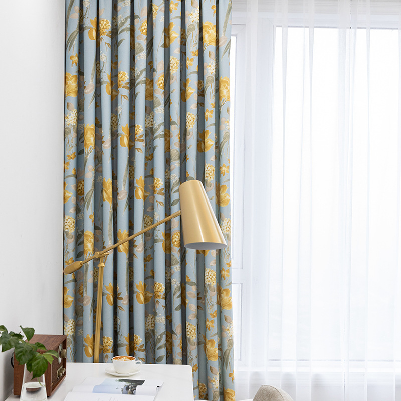 Home Decor Livingroom Cortinas Decorativas Blackout Cortinas,Made In China Floral Curtains Printed Landscape#
