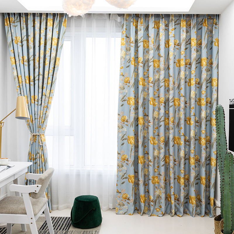 Home Decor Livingroom Cortinas Decorativas Blackout Cortinas,Made In China Floral Curtains Printed Landscape#