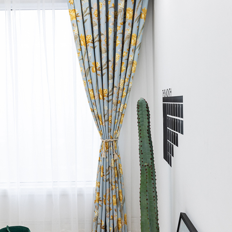 Home Decor Livingroom Cortinas Decorativas Blackout Cortinas,Made In China Floral Curtains Printed Landscape#