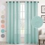 Natural Linen Sheer Curtains Bedroom Living Room Textured Open Weave Linen Semi Sheer Curtain , Nickel Grommet Sheer Curtain/