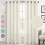 Natural Linen Sheer Curtains Bedroom Living Room Textured Open Weave Linen Semi Sheer Curtain , Nickel Grommet Sheer Curtain/