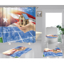 2022 Luxury 3D Shower Curtain, Popular 180*200 Puerto Rico Flag Shower Curtain Set#