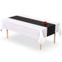 Disposable Table Runner 5 Pack 14 x 108 inch, Black White Shape Plastic Table Runner for Your Party Table#