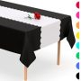 Disposable Table Runner 5 Pack 14 x 108 inch, Black White Shape Plastic Table Runner for Your Party Table#