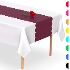 Disposable Table Runner 5 Pack 14 x 108 inch, Black White Shape Plastic Table Runner for Your Party Table#