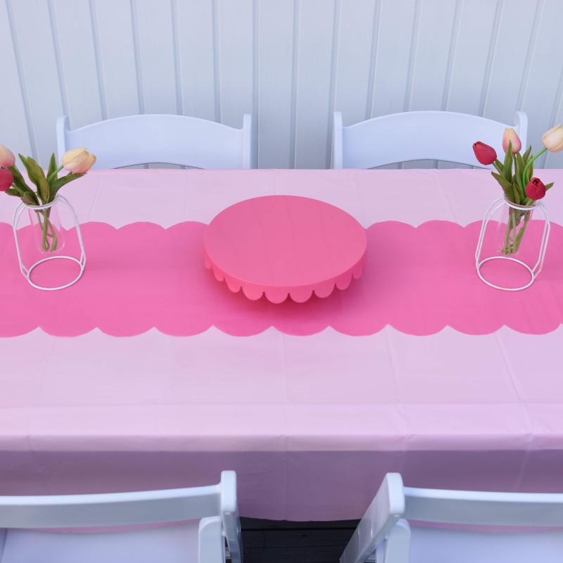Disposable Table Runner 5 Pack 14 x 108 inch, Black White Shape Plastic Table Runner for Your Party Table#